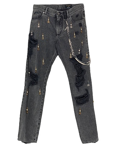 DOLCE&GABBANA Pantalon en jean Noir 100% Coton, ABS - Acrylonitrile butadiène styrène, Laiton, Zamak, Plexiglas®