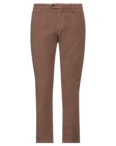 YAN SIMMON Casual pants Brown 64% Cotton, 34% Lyocell, 2% Elastane