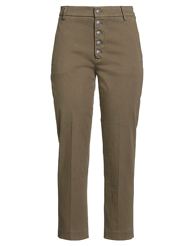 DONDUP Pantalone Verde militare 87% Cotone, 11% Elastomultiestere, 2% Elastan