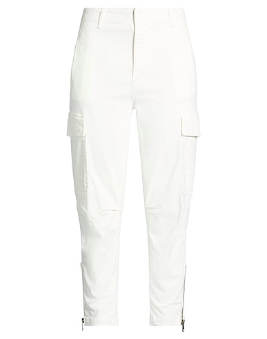 DONDUP Casual trouser White 98% Cotton, 2% Elastane
