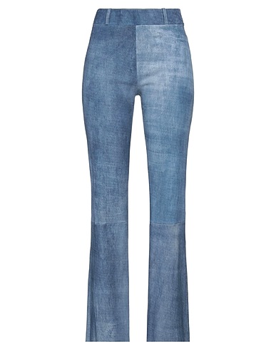MARIA GREFE Pantalone Blu 100% Pelle