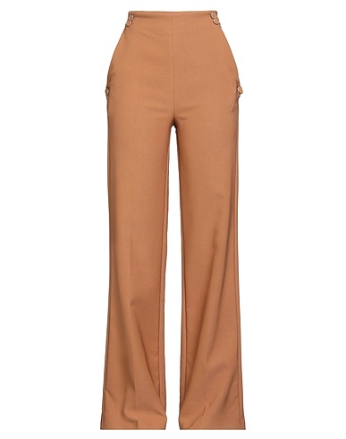 SIMONA CORSELLINI Casual pants Camel 92% Polyester, 8% Elastane