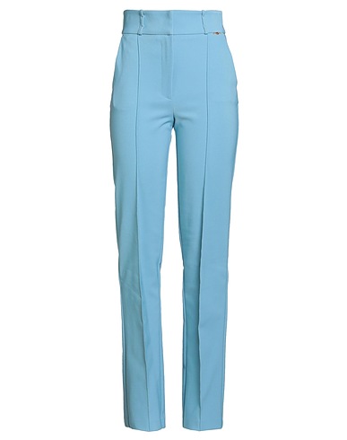 ELISABETTA FRANCHI Casual trouser Azure 90% Polyester, 10% Elastane
