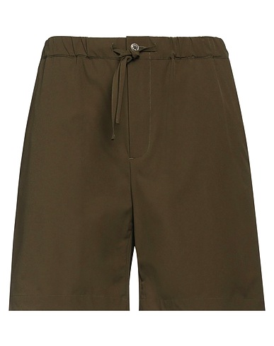 DANIELE ALESSANDRINI Shorts & Bermuda Verde militare 92% Poliammide, 8% Elastan