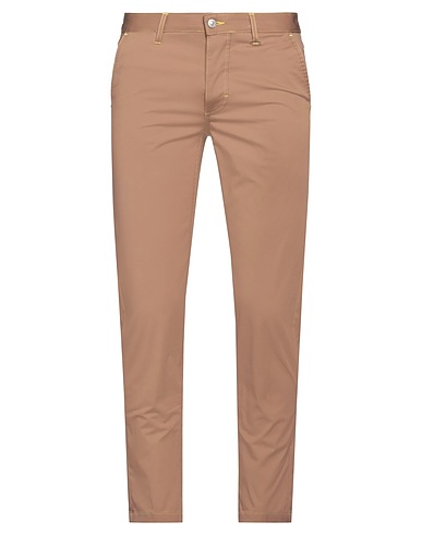 GREY DANIELE ALESSANDRINI Casual trouser Light brown 97% Cotton, 3% Elastane