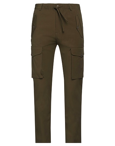 GREY DANIELE ALESSANDRINI Casual pants Military green 92% Polyamide, 8% Elastane
