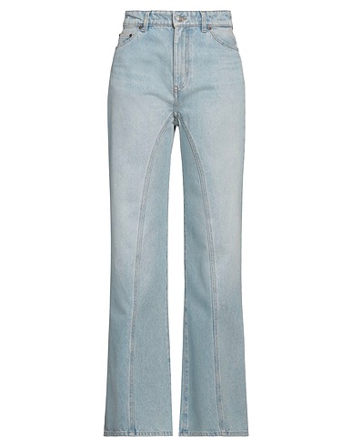VICTORIA BECKHAM Denim pants Blue 100% Cotton, Steel, Brass, Leather