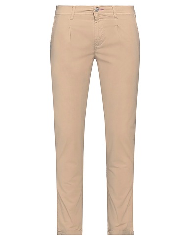 GREY DANIELE ALESSANDRINI Casual trouser Beige 98% Cotton, 2% Elastane