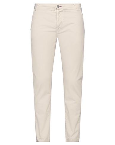 GREY DANIELE ALESSANDRINI Casual trouser Off white 98% Cotton, 2% Elastane