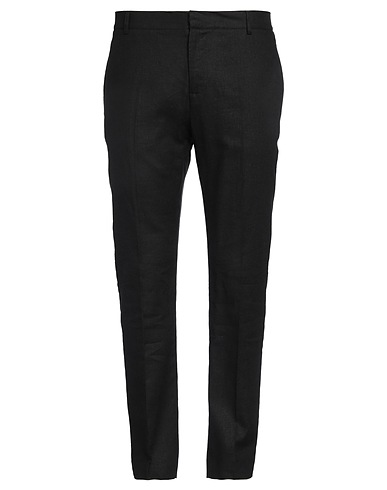 DANIELE ALESSANDRINI Casual trouser Black 55% Linen, 45% Viscose