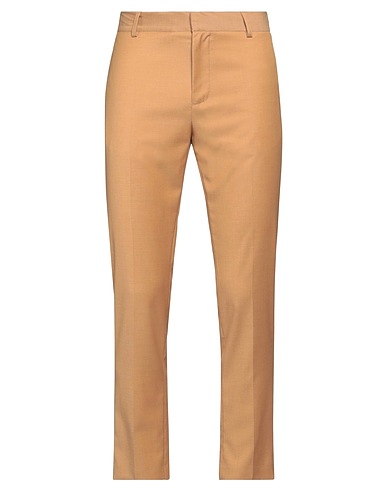 DANIELE ALESSANDRINI Casual pants Camel 79% Polyester, 19% Viscose, 2% Elastane