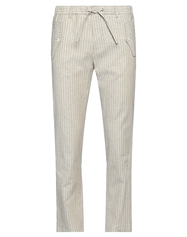 GREY DANIELE ALESSANDRINI Casual pants Sage green 55% Cotton, 44% Linen, 1% Elastane