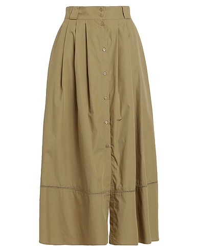 MAX&Co. Midi skirt ROLL
 Sage green 100% Cotton