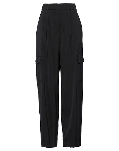 VILA Casual trouser Black 67% Recycled polyester, 30% Polyester, 3% Elastane