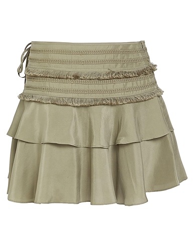 MAX&Co. with CHUFY Mini skirt VARANASI Military green 100% Silk, Cotton