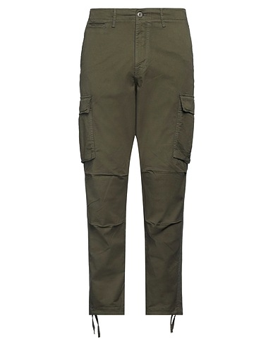 JACK & JONES Casual pants Military green 97% Cotton, 3% Elastane