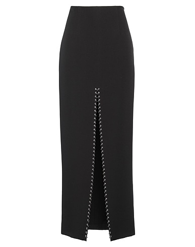 PATRIZIA PEPE SERA Long skirt Black 89% Polyester, 11% Elastane, Brass