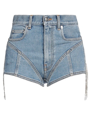 MUGLER Denim shorts Blue 78% Cotton, 22% Elastomultiester, Glass