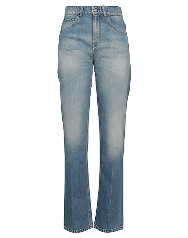 VICTORIA BECKHAM Denim pants Blue 100% Cotton, Steel, Ecobrass, Leather