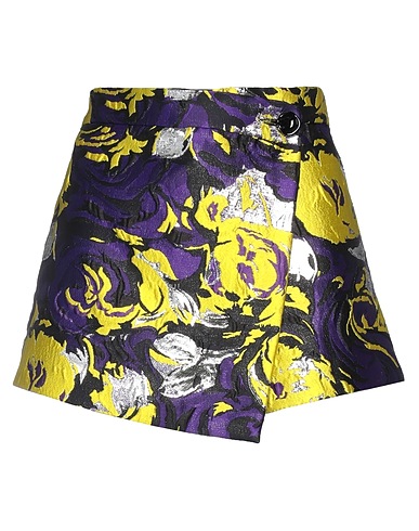 MSGM Shorts & Bermuda Yellow 71% Polyester, 18% Polyamide, 11% Metallic fiber
