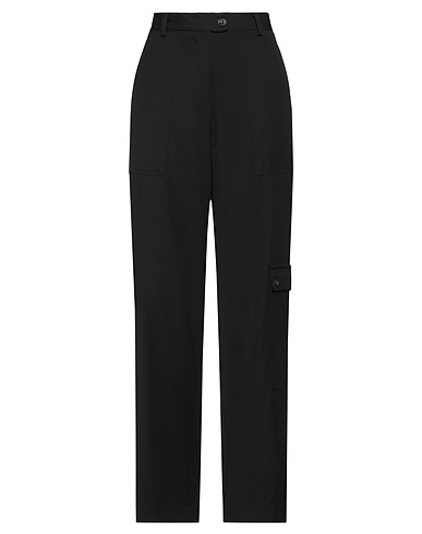 ISABEL BENENATO Casual pants Black 100% Virgin Wool