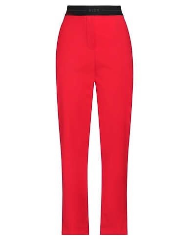 MSGM Pantalone Rosso 96% Lana Vergine, 4% Elastan