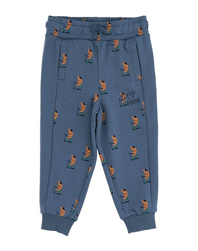 PUMA x TINY COTTONS Casual trouser Slate blue 100% Cotton, Elastane