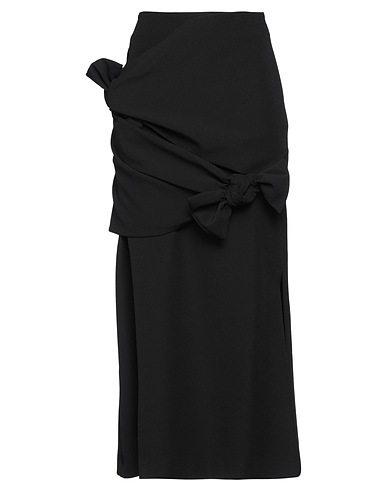 MSGM Long skirt Black 92% Polyester, 8% Elastane