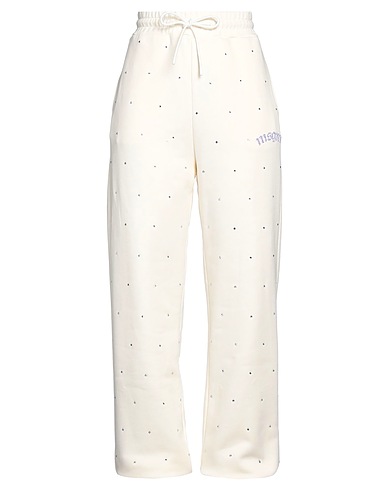 MSGM Pantalone Avorio 100% Cotone