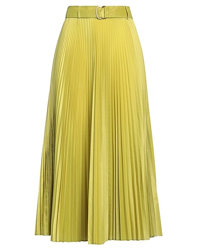 MAX MARA Maxi Skirts Lime green 50% Silk, 50% Polyester