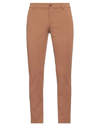 DANIELE ALESSANDRINI HOMME Casual trouser Brown 95% Polyester, 5% Elastane