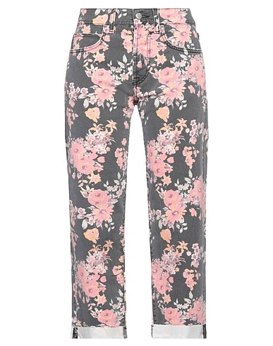 ROŸ ROGER'S Denim pants Black 97% Cotton, 3% Elastane