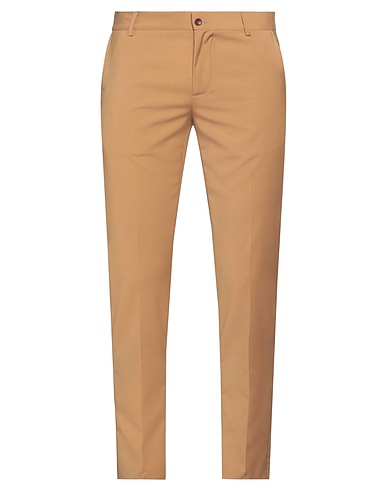 DANIELE ALESSANDRINI HOMME Casual trouser Camel 69% Polyester, 29% Viscose, 2% Elastane