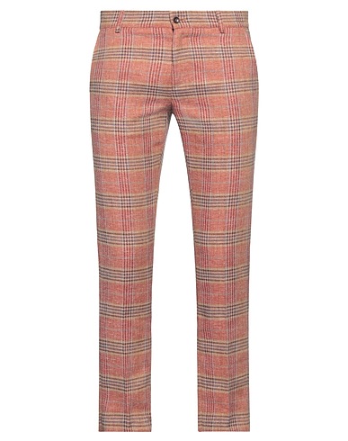 DANIELE ALESSANDRINI HOMME Casual pants Brick 70% Polyester, 30% Linen