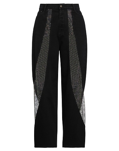 DARKPARK Denim trousers Black 100% Cotton, Polyester, Glass, Elastane, Glue