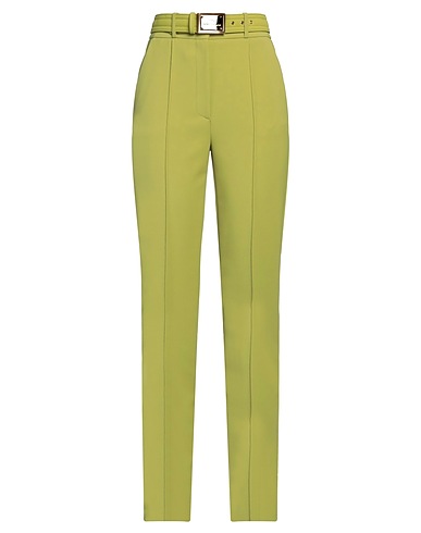 ELISABETTA FRANCHI Casual trouser Lime green 96% Polyester, 4% Elastane