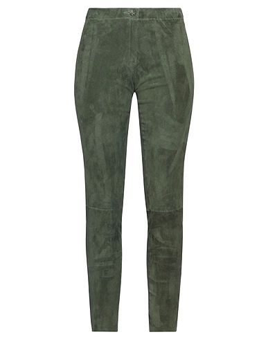 HERWARTH'S Pantalone Verde militare 100% Pelle di agnello
