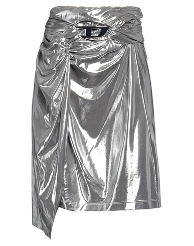 DIESEL Mini skirt Silver 96% Polyester, 4% Elastane, Polyurethane
