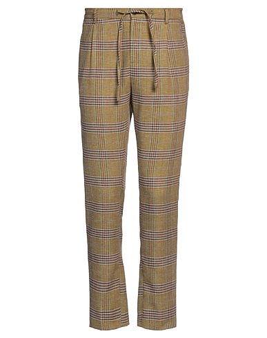 DANIELE ALESSANDRINI HOMME Casual trouser Green 70% Polyester, 30% Linen