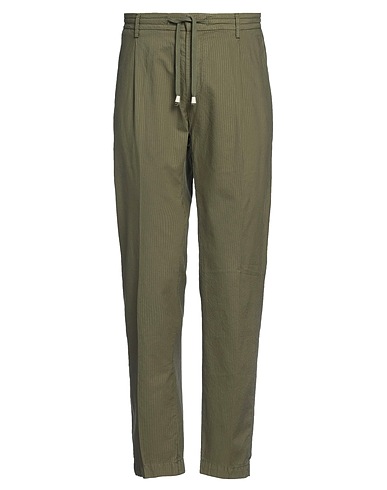 YAN SIMMON Casual pants VERDE MILITARE 73% Cotton, 27% Lycra®