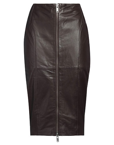 RETROFÊTE Midi skirt Dark brown Leather