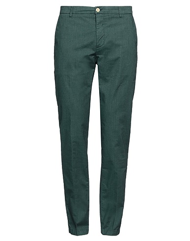YAN SIMMON Casual pants Green 65% Cotton, 33% Polyester, 2% Elastane