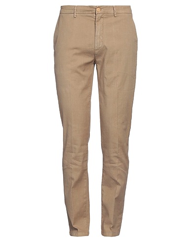 YAN SIMMON Pantalone Khaki 67% Cotone, 30% Lino, 2% Poliestere, 1% Elastan