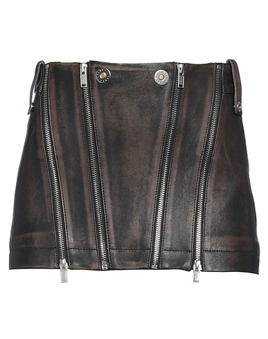 DION LEE Mini skirt Black 100% Leather