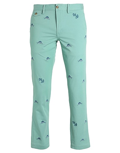 POLO RALPH LAUREN Casual trouser Sage green 97% Cotton, 3% Elastane
