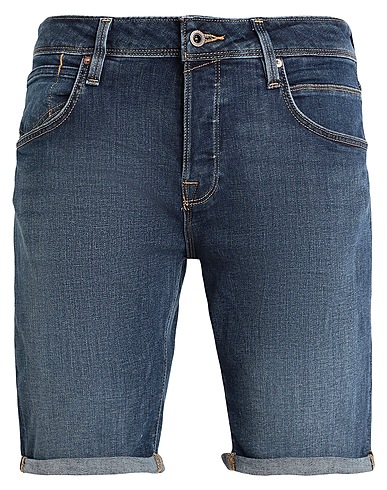 JACK & JONES Denim shorts Blue 60% Cotton, 20% Recycled cotton, 18% Polyester, 2% Elastane