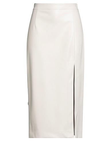 JIJIL Midi-Rock Off white 100% Polyester, Polyurethan Beschichtet