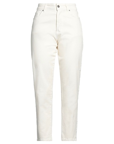 SOUVENIR Casual trouser White 97% Cotton, 3% Elastane