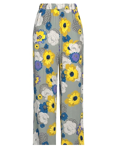 ROSSO35 Casual pants VERDE SALVIA 100% Silk