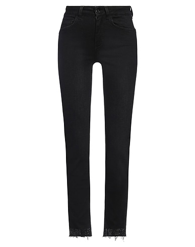 LIU •JO Denim trousers Black 96% Cotton, 4% Elastane